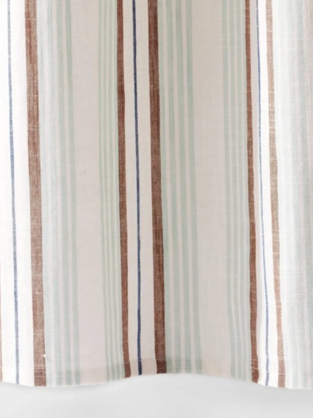 THRESHOLD NWT Textured coastal Stripe Shower Curtain -green NO RINGS